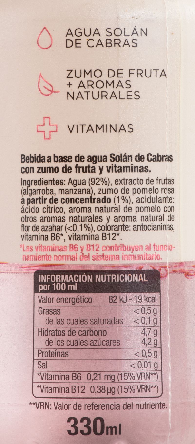 AGUA SOLAN DE CABRAS, 330 ML