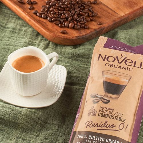 Café intenso y orgánico en grano Novell - 250 g