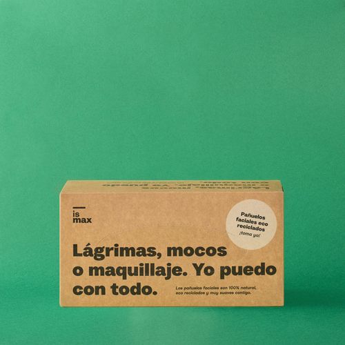 Pañuelos faciales ecológicos ISMAX 295g - caja 150uds.