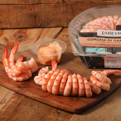 Corona de gambas con salsa cóctel LABEYRIE 130g