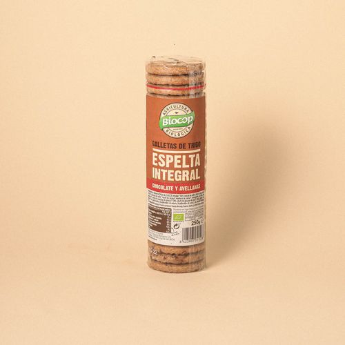 Galleta de espelta integral con chocolate y avellanas Biocop 250g