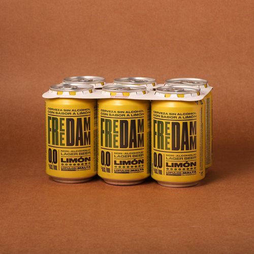 Cervesa en llauna Free Llimona Damm 33Cl - pack 6u.
