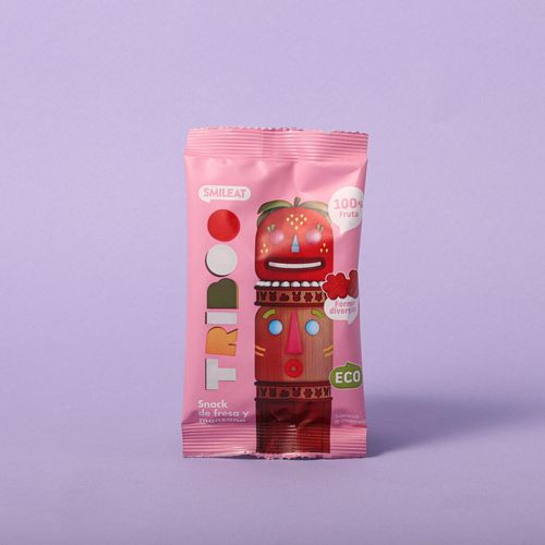 Snacks de fresa y manzana Triboo 100% ecológicos Smileat 25g