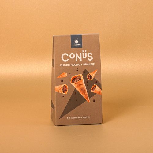 Conos de chocolate negro y praliné CONÜS 80g