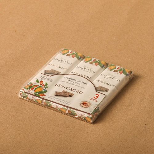 Chocolate negro 85% Simón Coll 25g 3u.