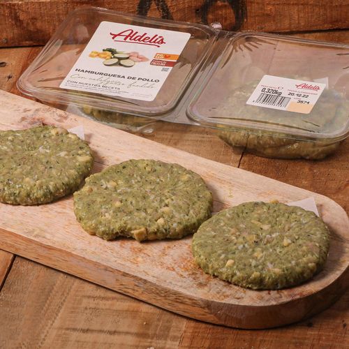 Burger de pollo y calabacín Aldelis 80g - 4uds
