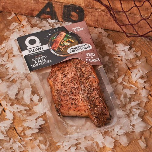 Salmó cuinat a baixa temperatura als 3 pebres Mowi 220g