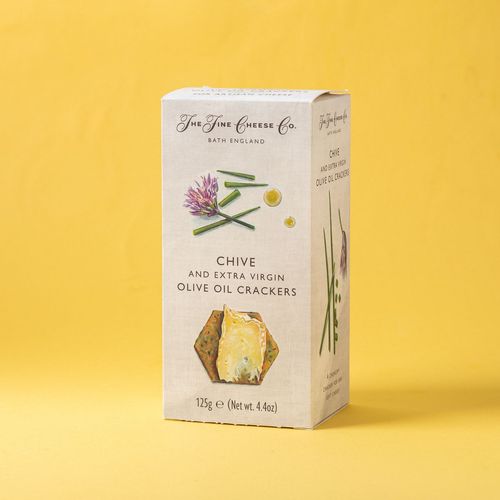 Crackers de aceite de oliva virgen extra y cebollino The Fine Cheese Co 125g
