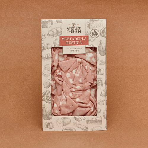 Mortadela rústica cortada AO 100g