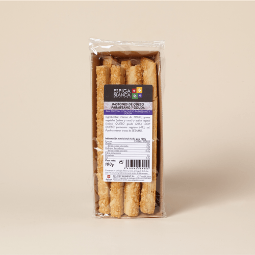Bastones de queso parmesano y gouda Espiga Blanca 100g