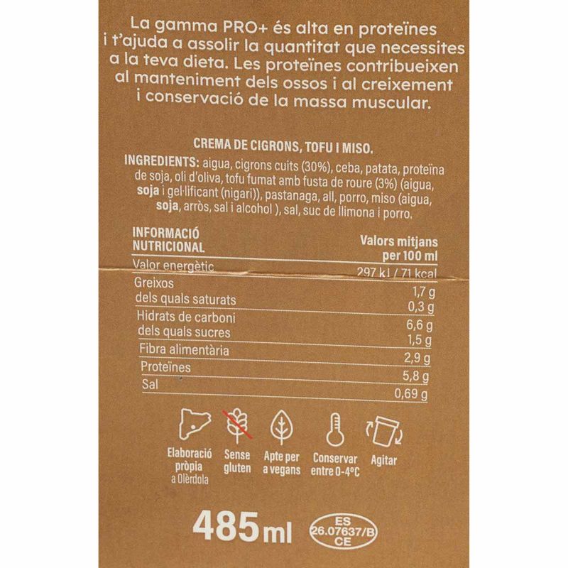 Crema De Cigrons Pro Ametller Origen 485ml Ametllerorigen Ametller Origen 