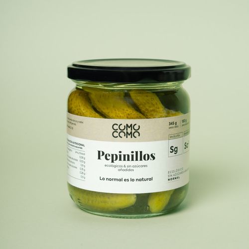 Cogombres sense sucre amb vinagre de poma ecològic Como Como Foods 180g