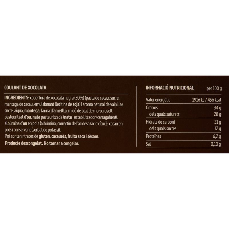 Etiqueta-7844-Coulant-de-xocolata-Casa-Ametller-200g