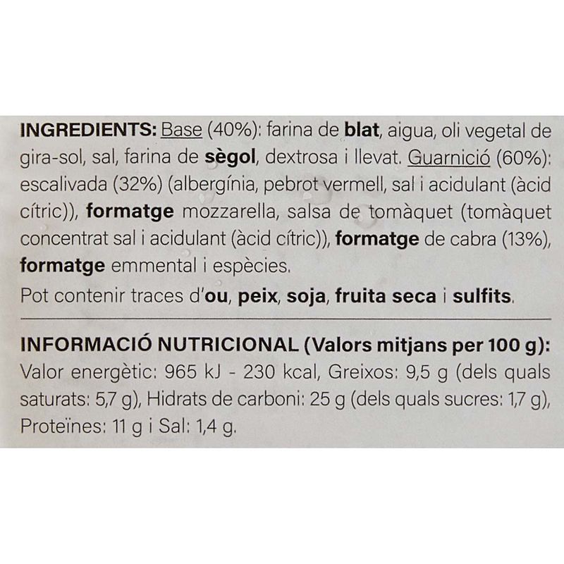Etiqueta-17331-Pizza-escalivada-formatge-cabra-Ametller-Origen-390g