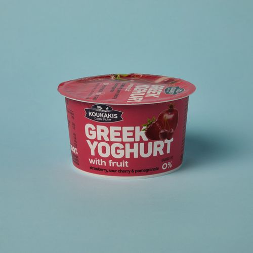 Yogur griego de fresa, cereza y frutos rojos 2% materia grasa KOUKAKIS 150g