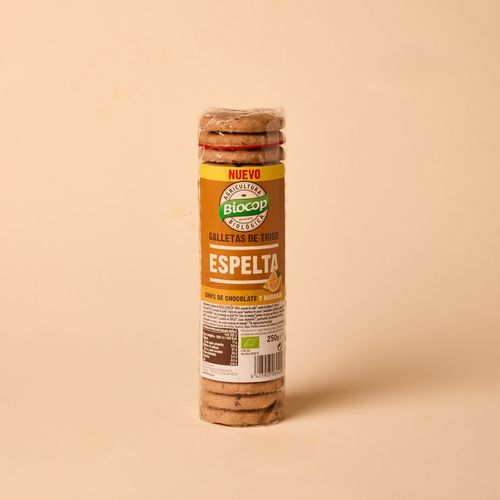 Galleta de espelta con chips chocolate y naranja Biocop 250g
