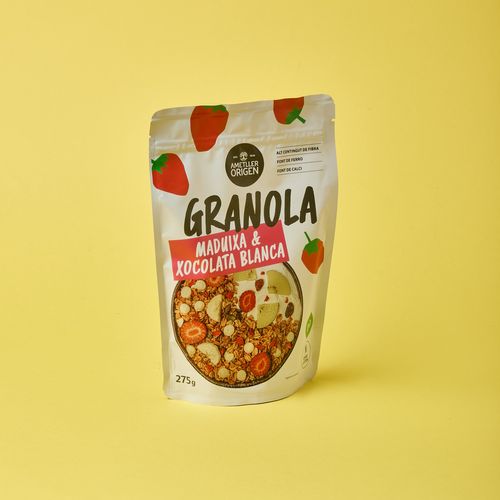 Granola de fresa y chocolate blanco ecológica Ametler Origen 275g