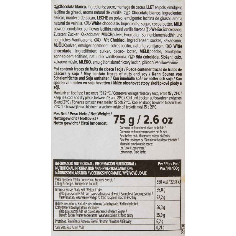 Etiqueta-11887-Xocolata-blanca-Blanxart-75g