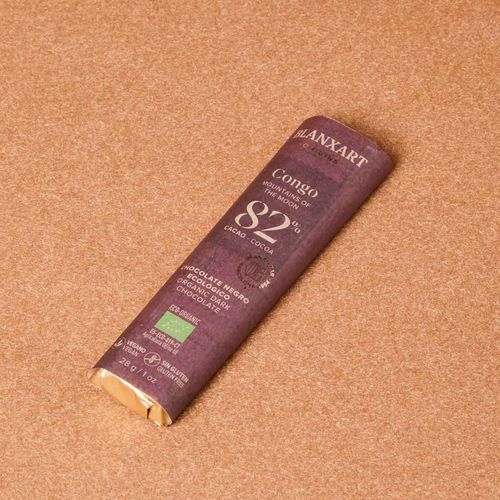 Chocolatina 82% Congo ecológico Blanxart 28g
