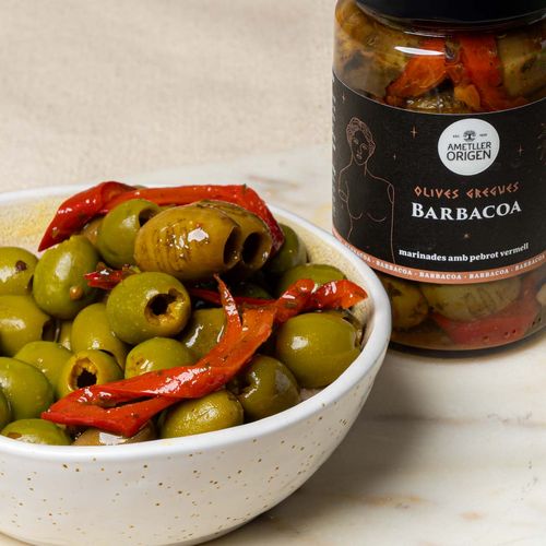 Aceitunas griegas barbacoa Ametller Origen 290g