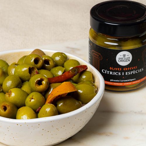 Olives gregues cítrics i espècies Ametller Origen 200g