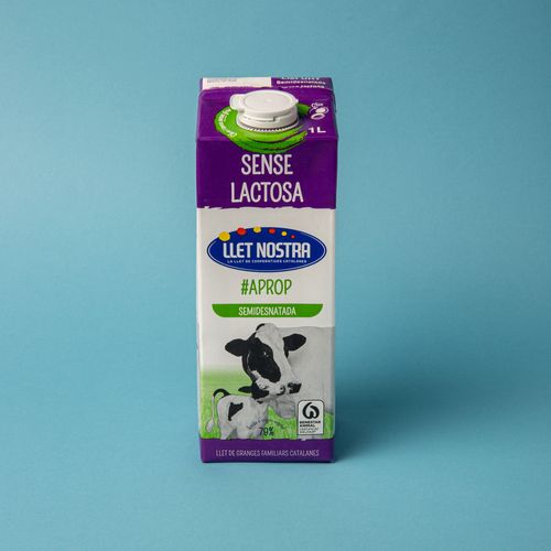 Leche semidesnatada sin lactosa LLET NOSTRA 1l