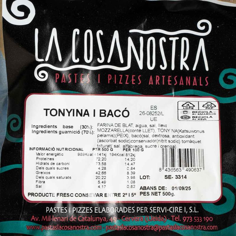 Etiqueta-1499-Pizza-atun-y-bacon-La-Cosa-Nostra-500g