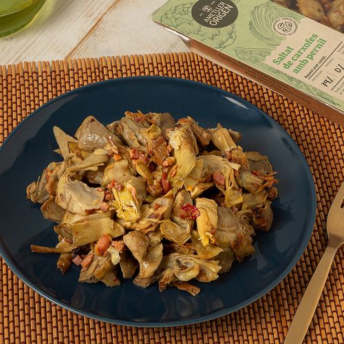 Saltat de carxofa amb pernil Ametller Origen 250 g
