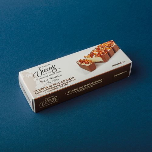 Turrón de macadamia y vainilla Vicens 140g