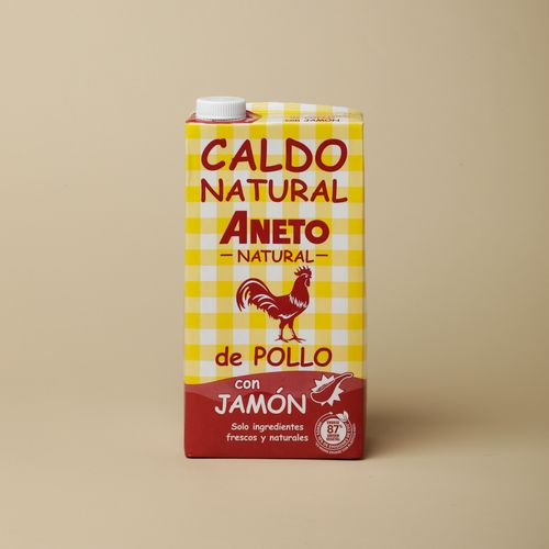 Caldo natural pollo y jamón Aneto 1L