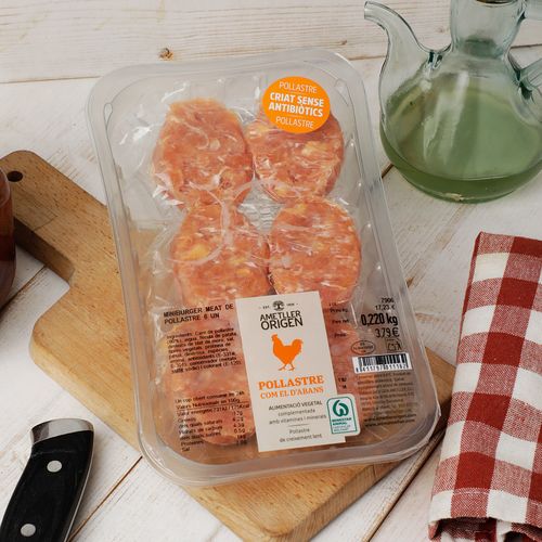 Mini hamburguesa de pollo Ametller origen 40g - 6uds.
